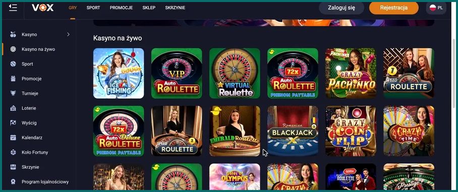 VOX Casino - lobby gier